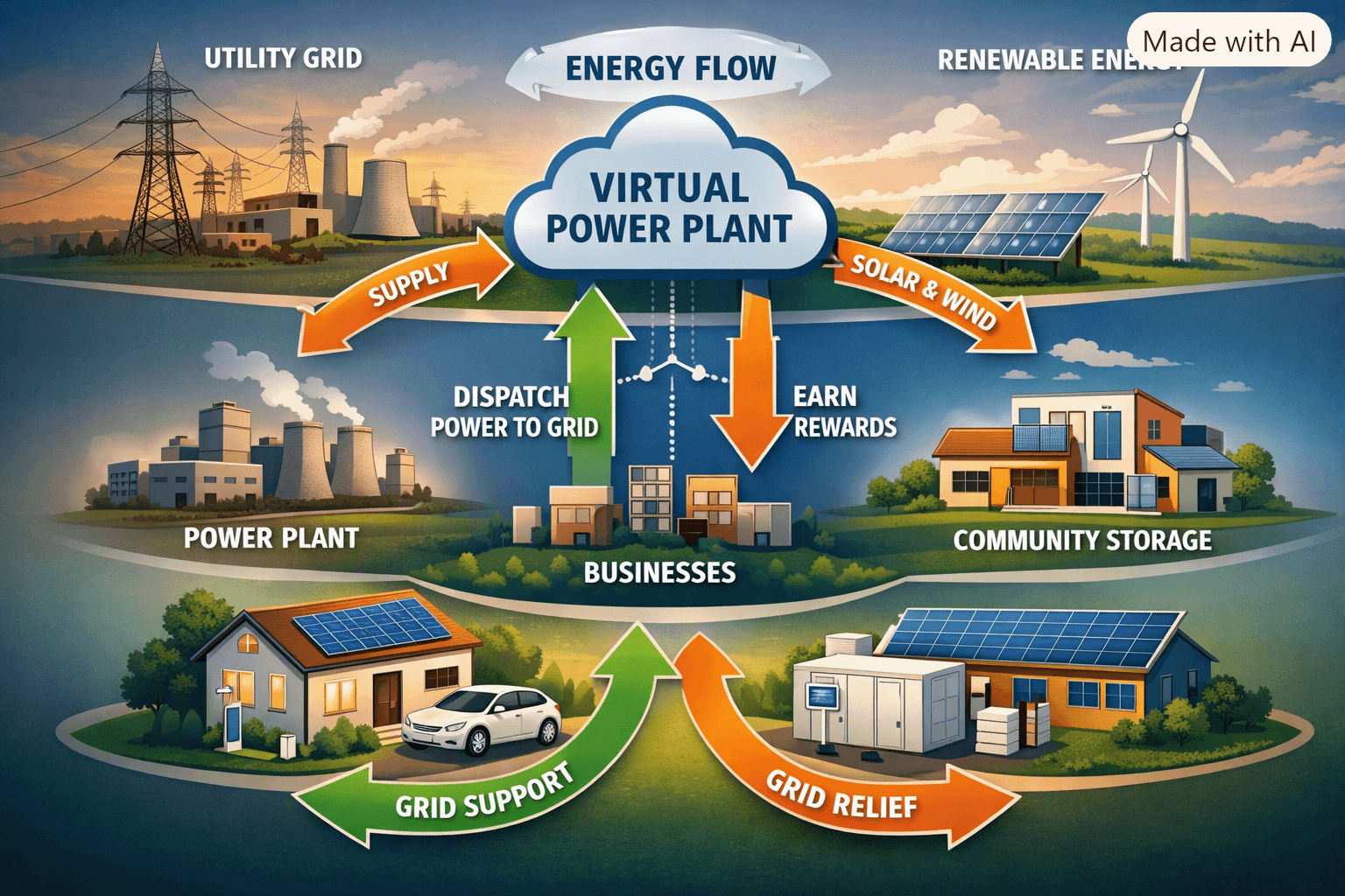 Brief concept of how a VPP works